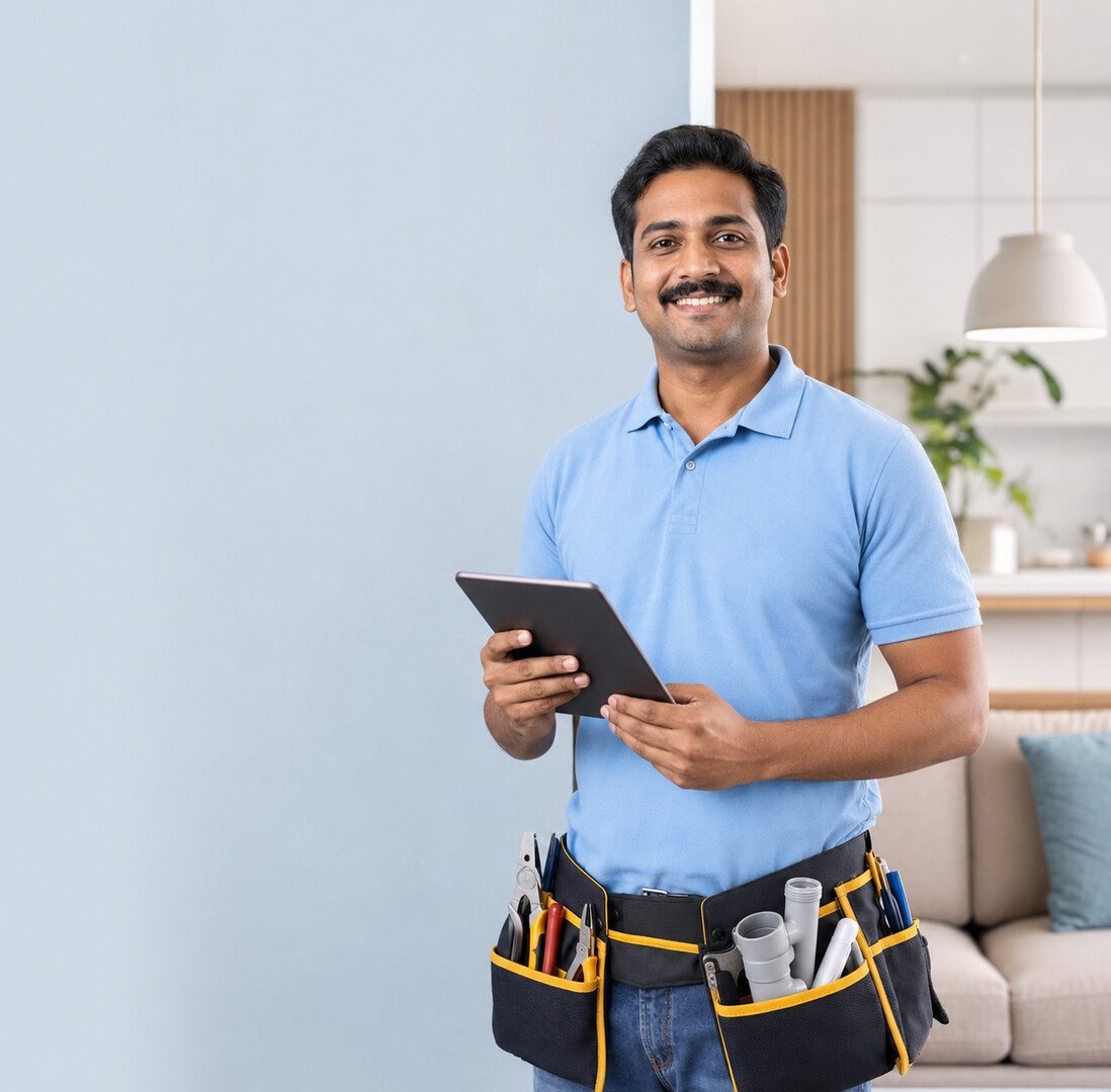 AHS professional with home service app