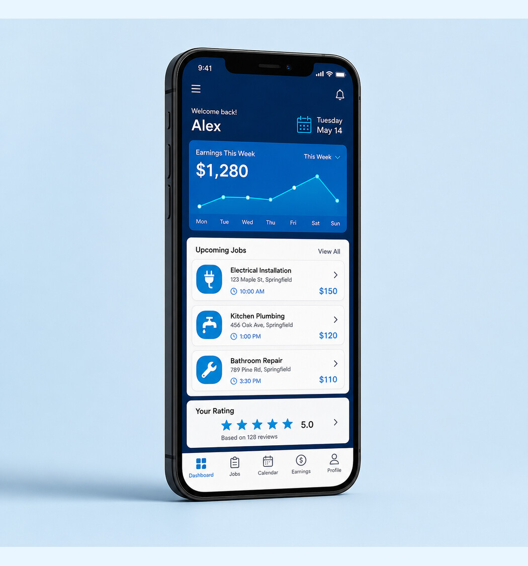 AHS provider dashboard on a phone